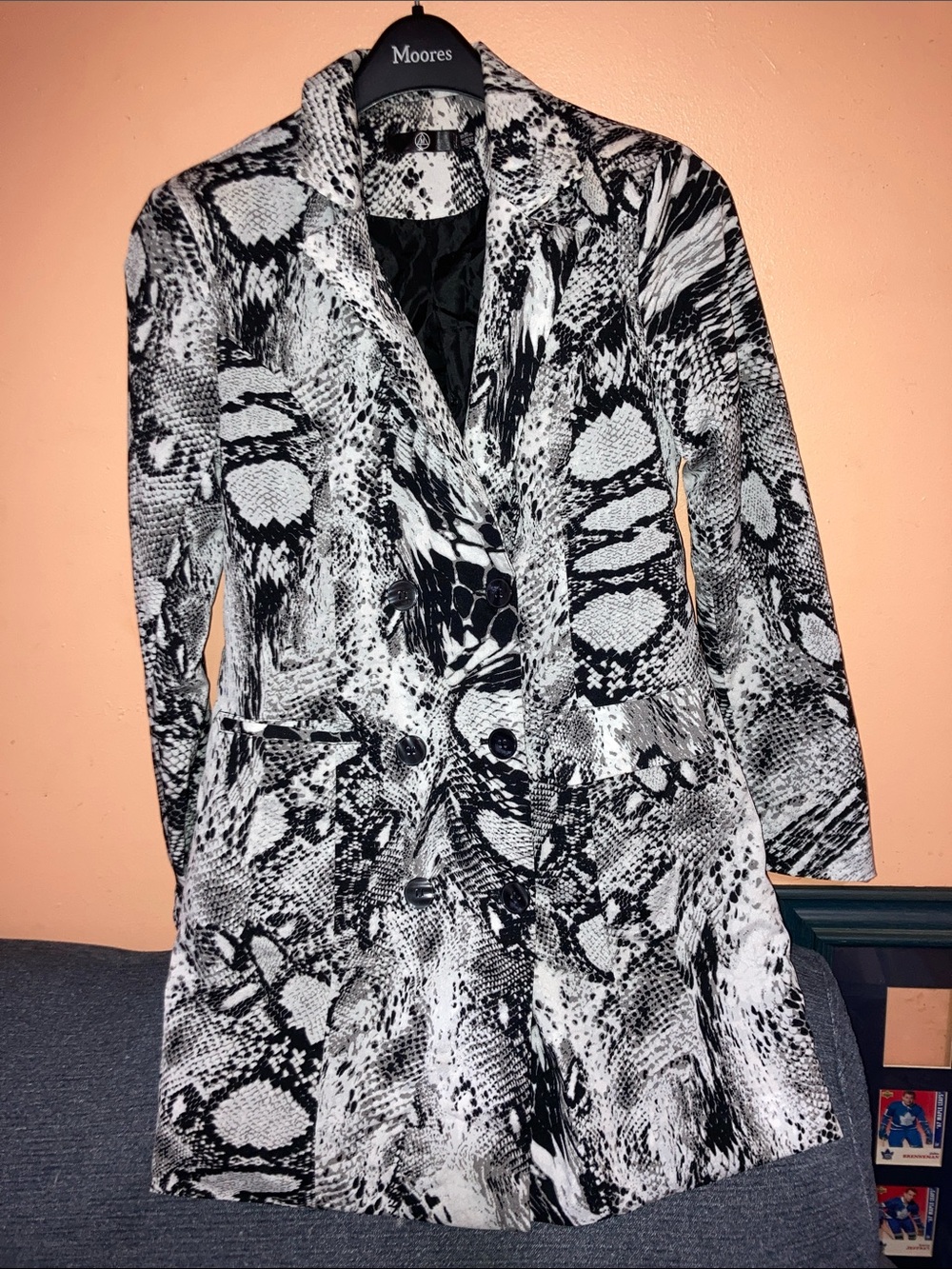 Missguided Black & White Snake Print Blazer